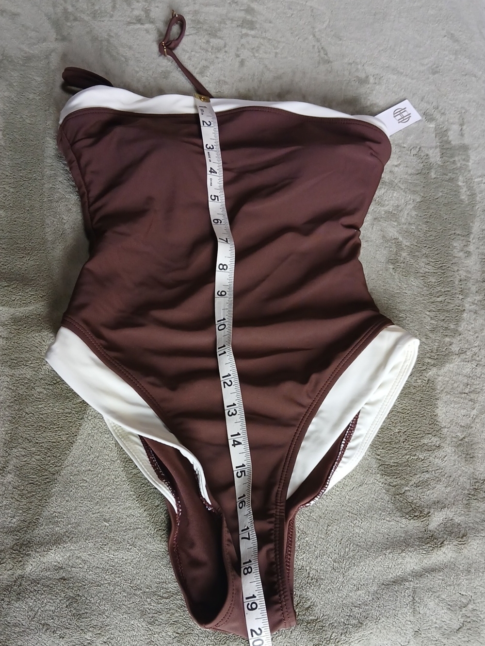 Brown & White One-Piece Swimsuit House of harlow New With Tags